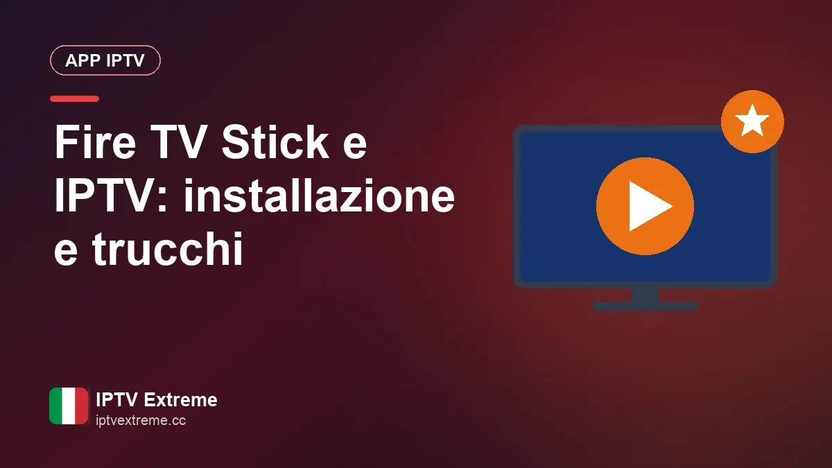 Una Fire TV Stick collegata alla TV con un player IPTV aperto