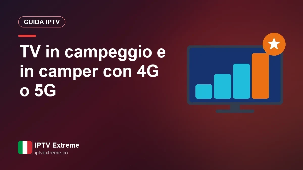 Televisione in roulotte collegata a un router 4G/5G