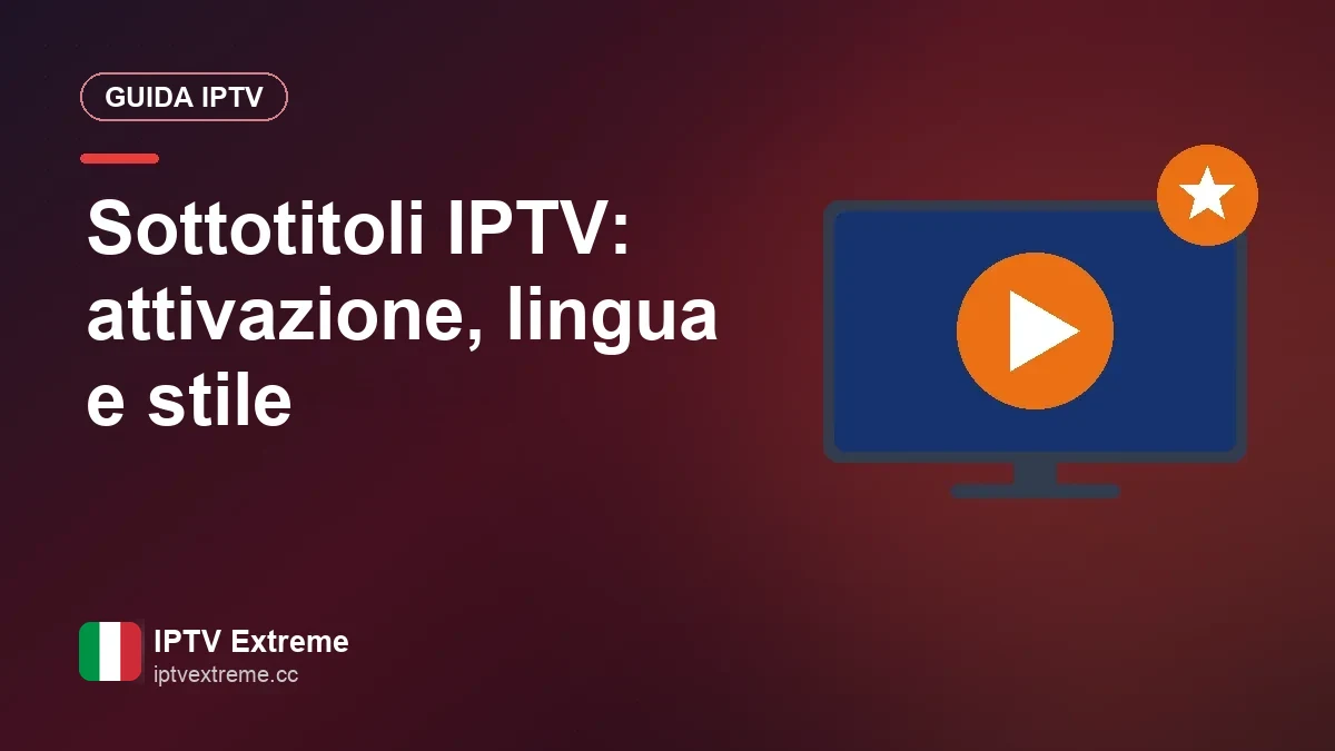 Menu dei sottotitoli aperto in un player IPTV